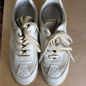 MM6 Maison Martin Margiela Cream Leather Sneakers